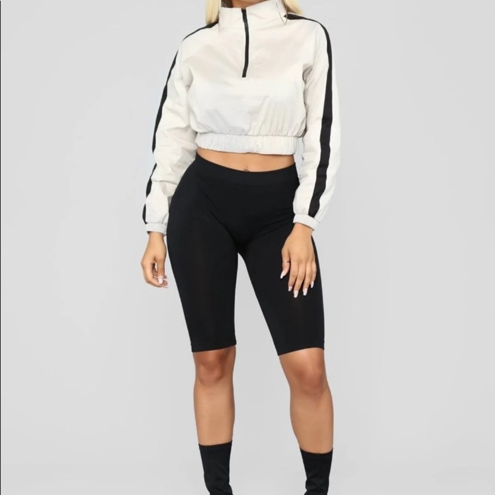 Cropped pull over jacket